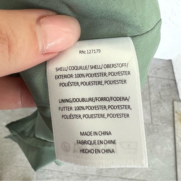 Jenny Yoo BHLDN Ari Bridesmaid Dress Flutter sleeve Gown in Eucalyptus Green 2 - Picture 10 of 11